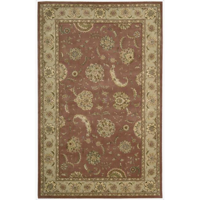 Nourison 2000 Hand-tufted Kashan Rose Wool Rug - 4' Round - Pink
