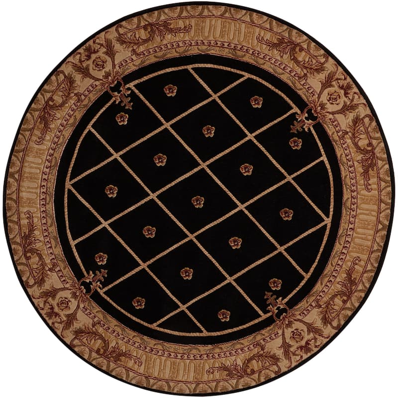 Nourison Ashton House Wool Area Rug - 5'6" Round - Black - Runner/Round