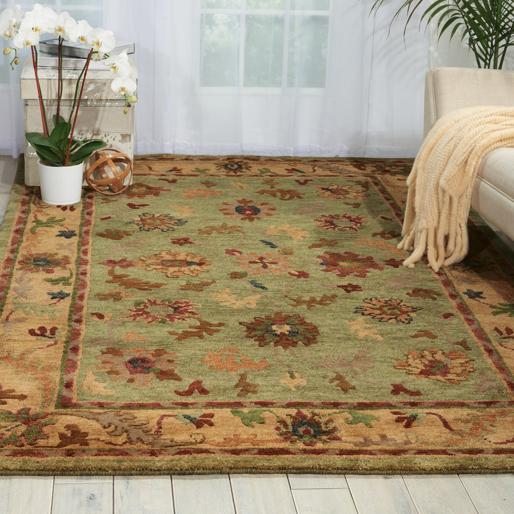 Nourison Hand-Knotted Tahoe Green Wool Rug