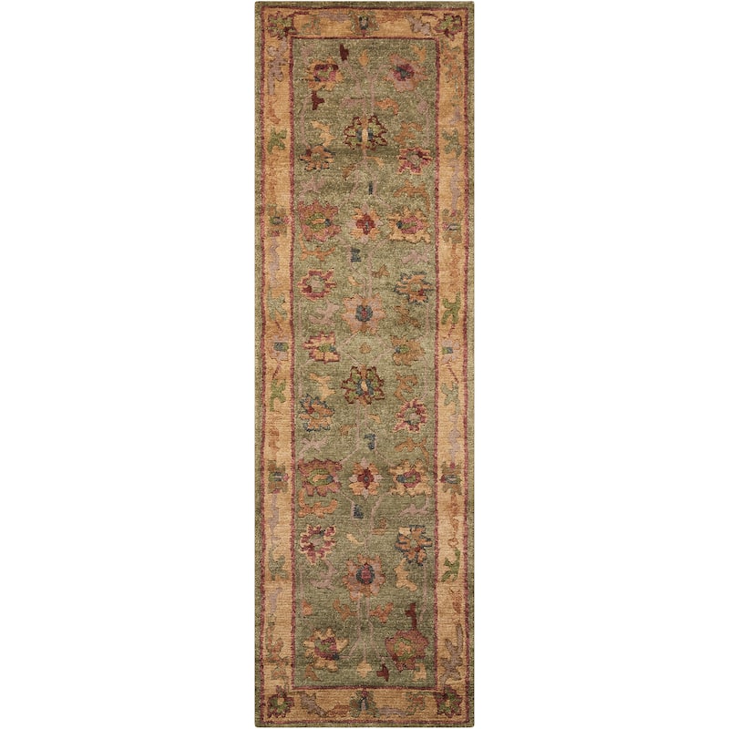 Nourison Hand-Knotted Tahoe Green Wool Rug