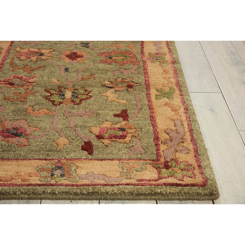 Nourison Hand-Knotted Tahoe Green Wool Rug