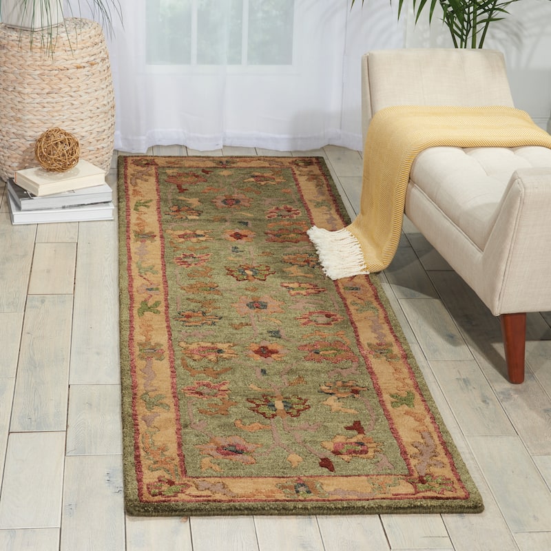 Nourison Hand-Knotted Tahoe Green Wool Rug