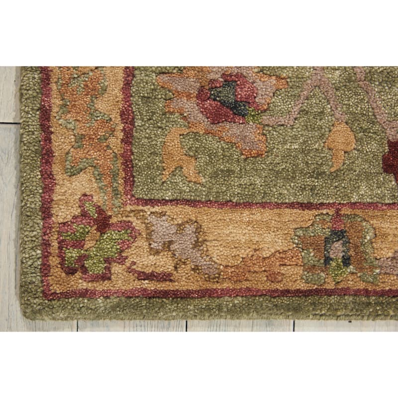 Nourison Hand-Knotted Tahoe Green Wool Rug