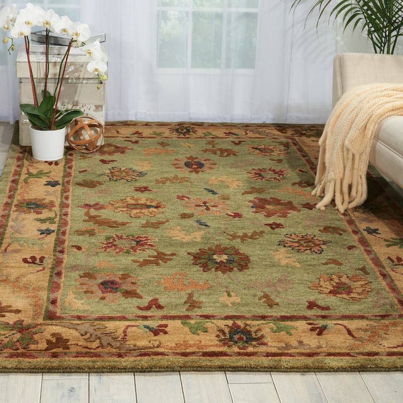 Nourison Hand-Knotted Tahoe Green Wool Rug