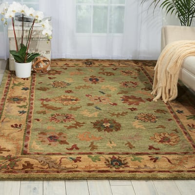Nourison Hand-Knotted Tahoe Green Wool Rug