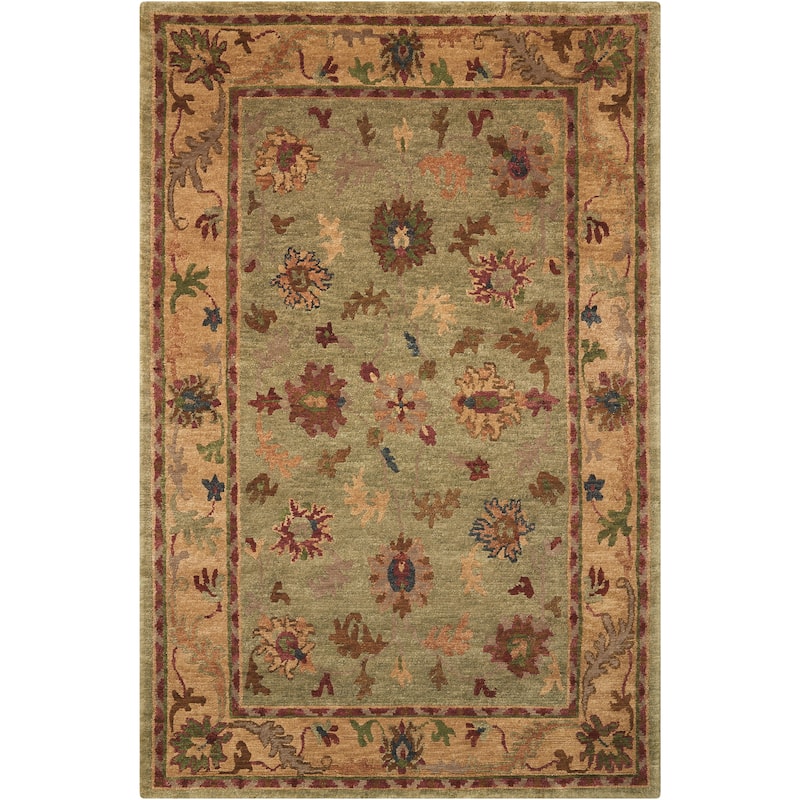Nourison Hand-Knotted Tahoe Green Wool Rug - 2'3" x 8' Runner - Green - Rectangle