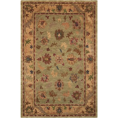 Nourison Hand-Knotted Tahoe Green Wool Rug