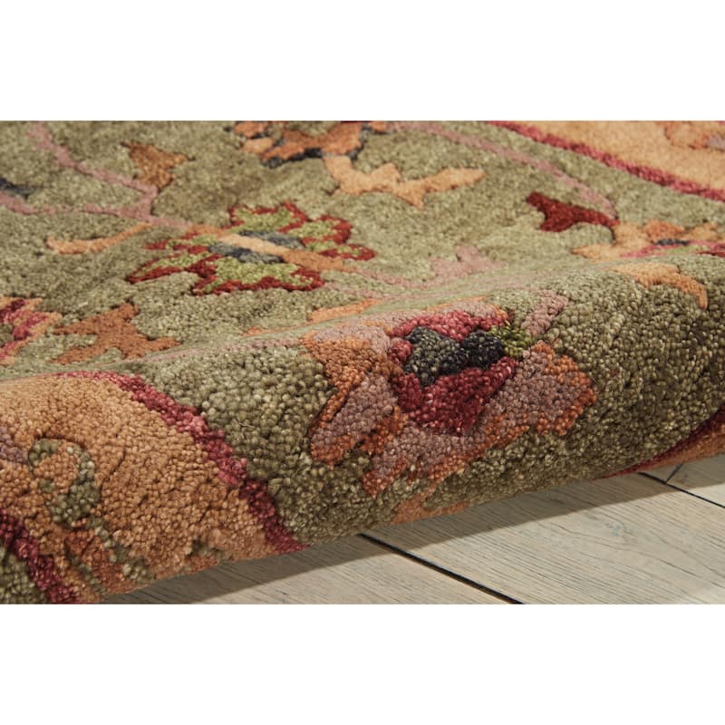 Nourison Hand-Knotted Tahoe Green Wool Rug
