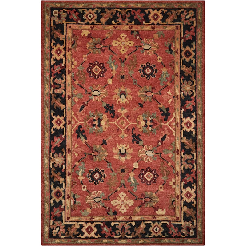 Nourison Hand-tufted Tahoe Rust Wool Rug - Orange - 3'9" x 5'9"