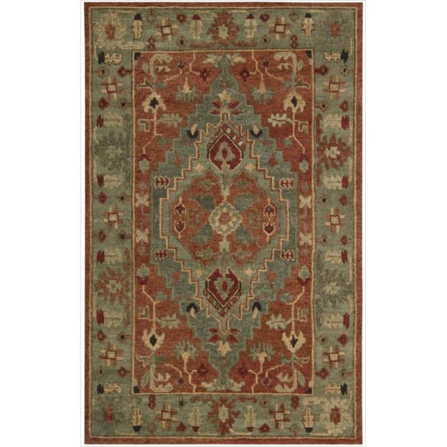 Nourison Tahoe TA01 Hand-knotted Area Rug - Green/Orange - 2'3" x 8' Runner