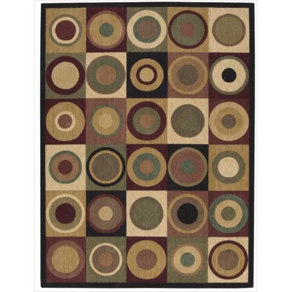 Nourison Parallels Circle Pattern Multi colored Rug