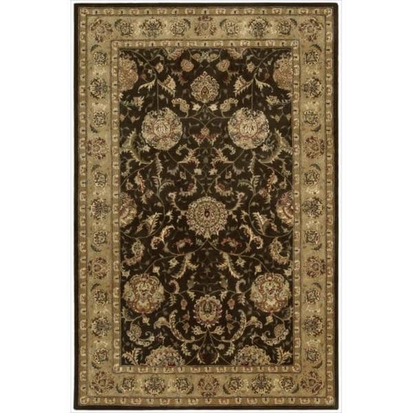 Nourison 2000 Hand Tufted Wool Silk Kashan Brown Rug