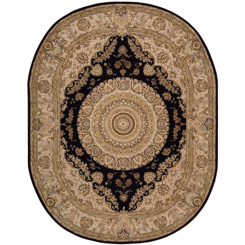 Nourison 2000 Hand Tufted Medallion Black Rug