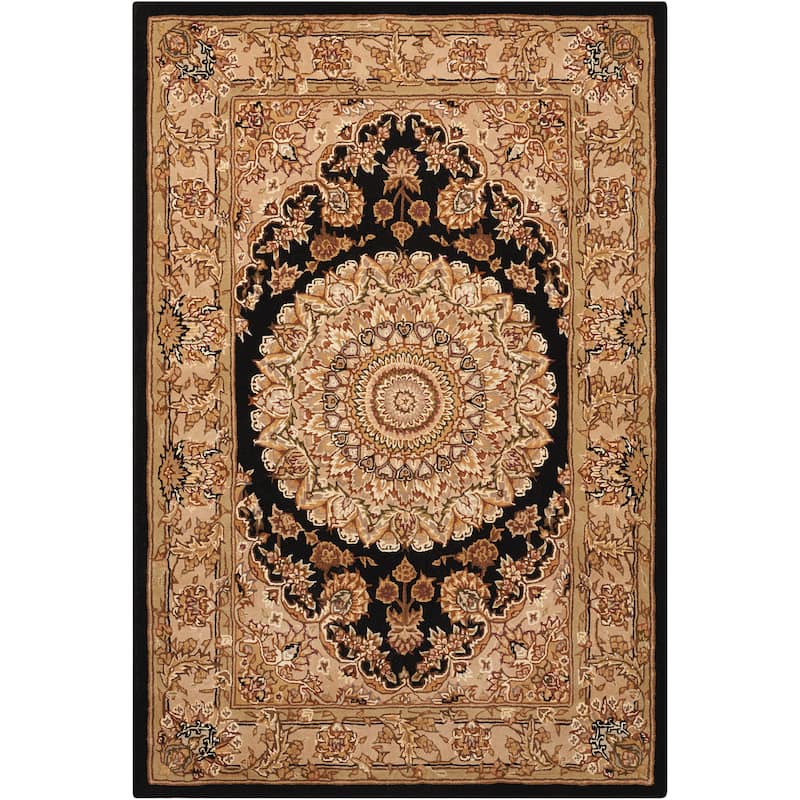 Nourison 2000 Hand Tufted Medallion Black Rug