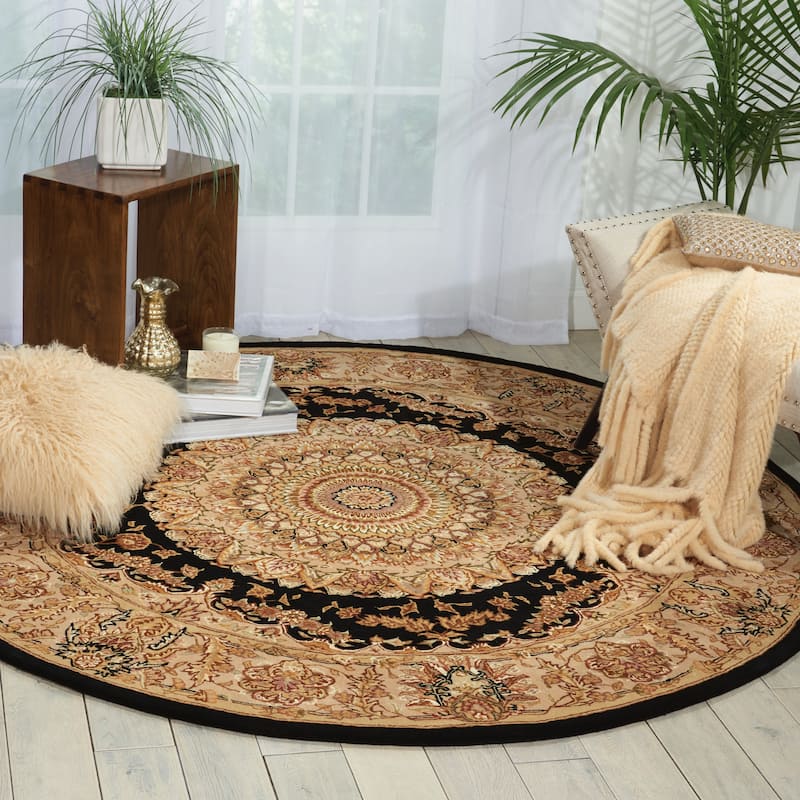 Nourison 2000 Hand Tufted Medallion Black Rug
