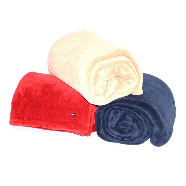 Tommy Hifliger Embroidered Fleece Throw