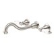 preview thumbnail 2 of 2, Water Creation Elegant Spout Wall Mount Vessel/Lavatory Faucet in Brushed Nickel Finish Hot and Cold labeled porcelain lever handles