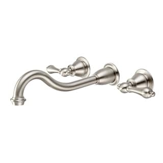 Water Creation Elegant Spout Wall Mount Vessel/Lavatory Faucet in Brushed Nickel Finish