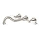 preview thumbnail 3 of 2, Water Creation Elegant Spout Wall Mount Vessel/Lavatory Faucet in Brushed Nickel Finish Porcelain Lever Handles