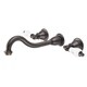 preview thumbnail 2 of 1, Water Creation Elegant Spout Wall Mount Vessel/Lavatory Faucet in Oil Rubbed Bronze Finish Hot and Cold labeled porcelain lever handles