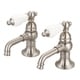 preview thumbnail 3 of 1, Water Creation Vintage Classic Basin Beaks Lavatory Faucet in Brushed Nickel Finish Porcelain Lever Handles