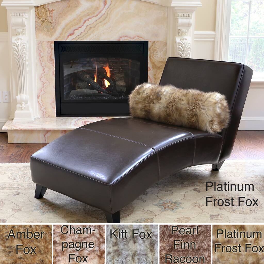 Aurora Home Wild Mannered Luxury Long Hair Faux Fur Bolster Pillow