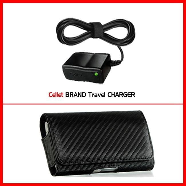 Samsung Focus i917 Carbon Fiber Style Belt Clip Case with Car Charger