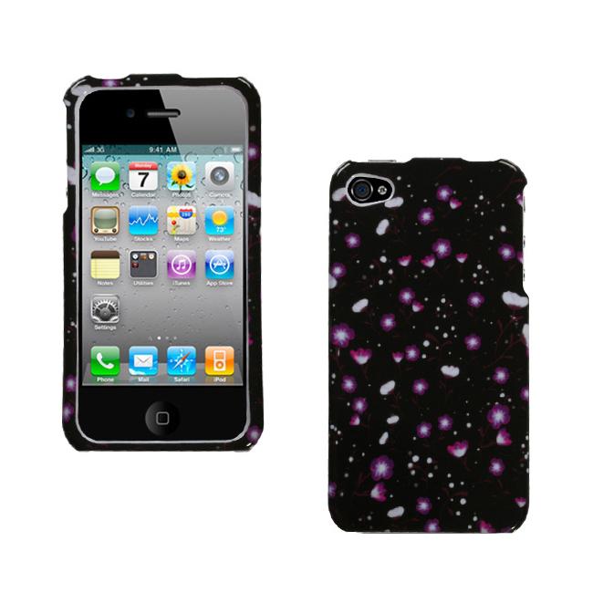   Fit Rubber Coated Pink Star Case for Apple iPhone 4  