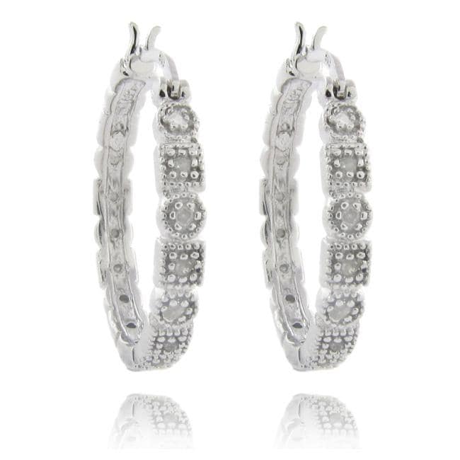 DB Designs 18k Gold over Silver 1/5ct TDW Diamond Round Hoop Earrings