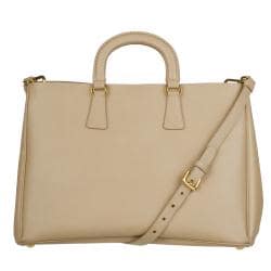 Prada Saffiano Lux Beige Leather Tote Bag  