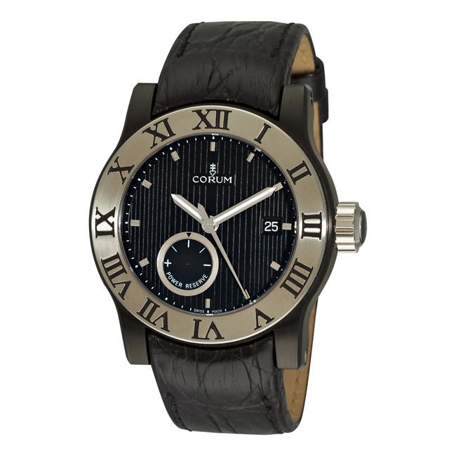 Corum Mens Romulus Power Reserve Black Dial Automatic Watch