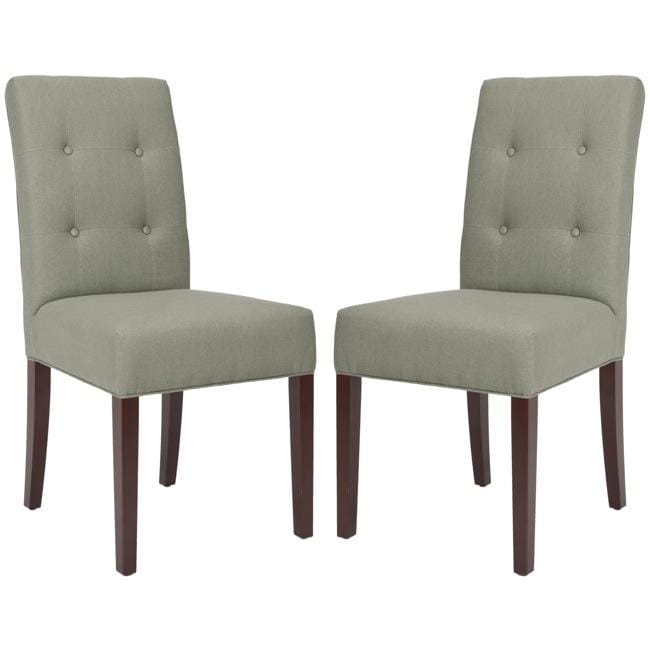 Metro Tufted Grey Linen Side Chairs (Set of 2)  