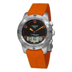 Tissot Mens T Tactile T Touch II Multi Function Orange Strap Watch