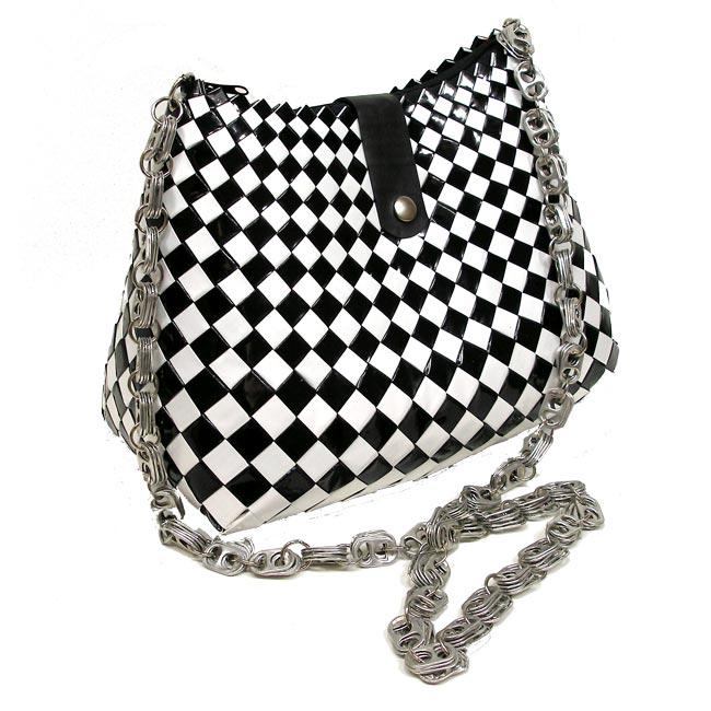 Black and White Wrapper and Soda Top Strap Handbag (Mexico