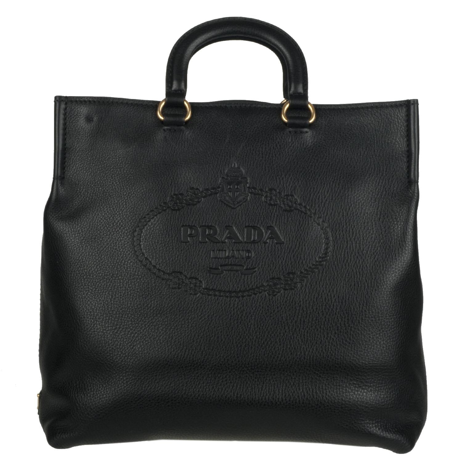 Prada BR4617 Black Leather Tote Bag  