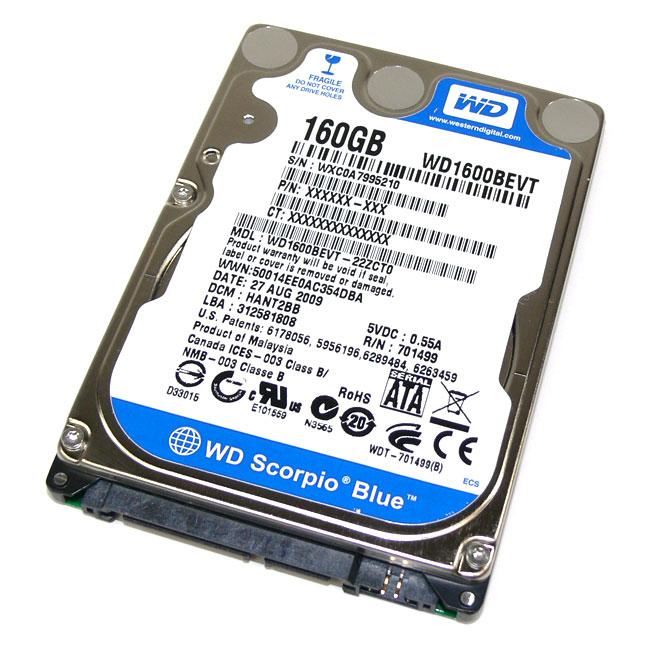 Western Digital WD1600BEVT 160GB Scorpio Hard Drive