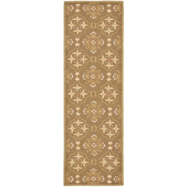 Hand hooked Chelsea Harmony Brown Wool Runner (2'6 x 10') Safavieh Runner Rugs