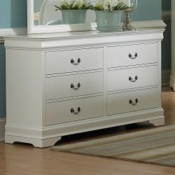 Alfie White 6 drawer Dresser with Mirror