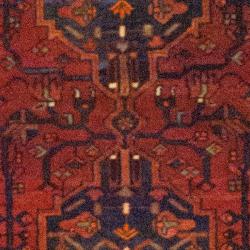 Persian Hand knotted Hamadan Red/ Gold Wool Rug (3'2 x 9'6) Runner Rugs