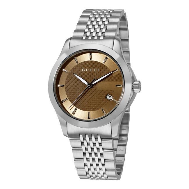 Gucci Men's 'G-Timeless' Stainless Steel Brown Face Watch - Free ...