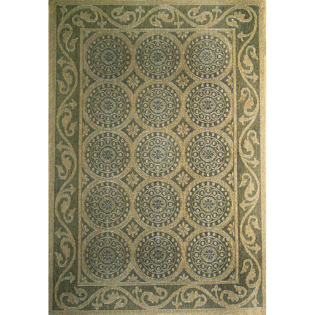 Woven Tiles Green Rug (710 x 910)