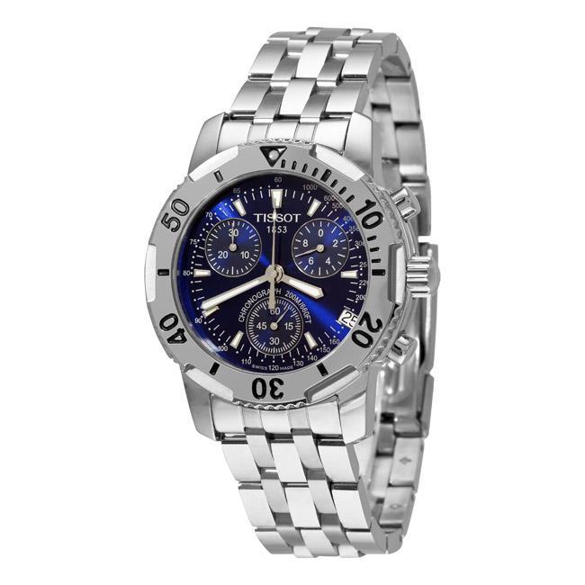 tissot prc 200 chronograph blue dial men's watch