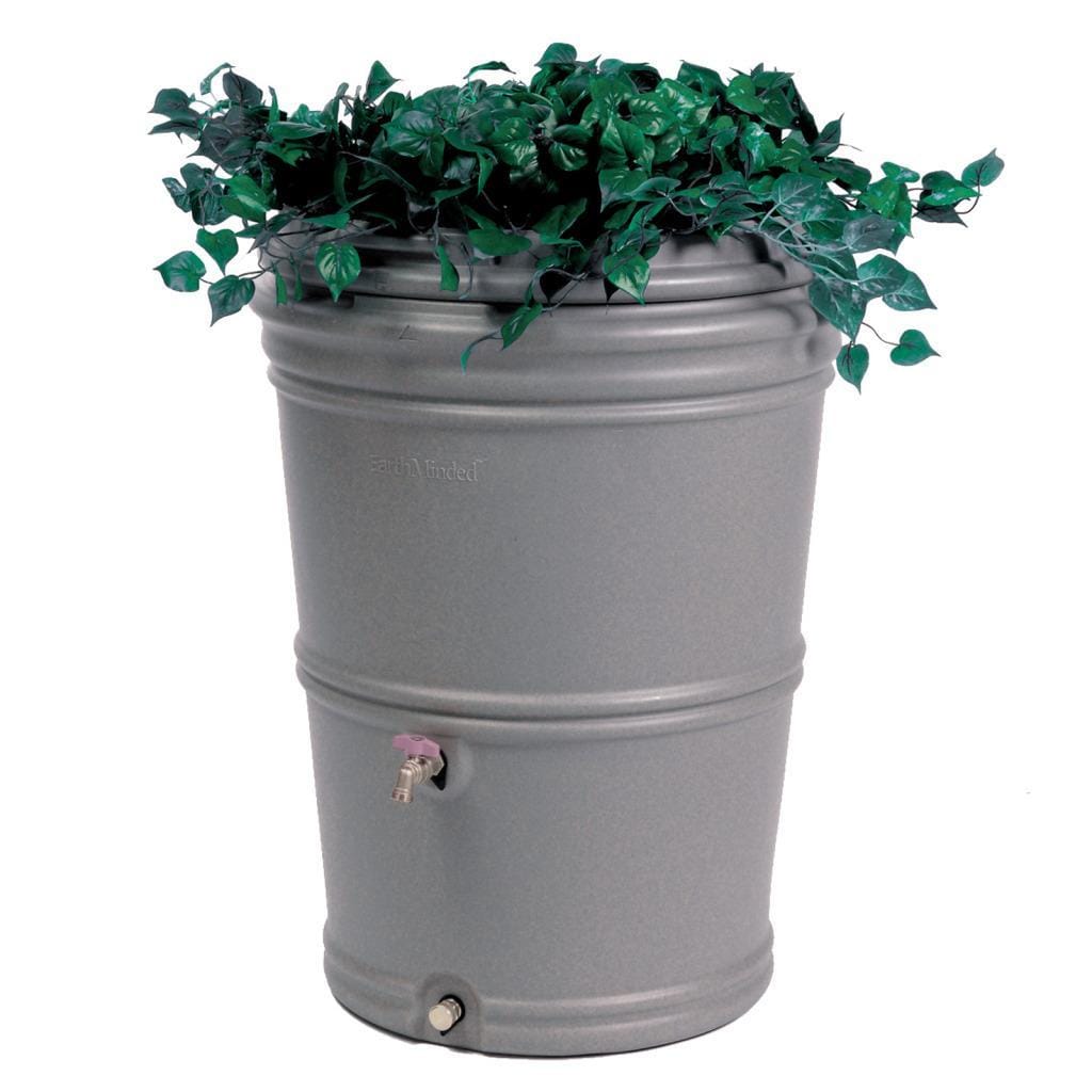 EarthMinded RS003GS 50gallon Greystone Rain Station Barrel Free