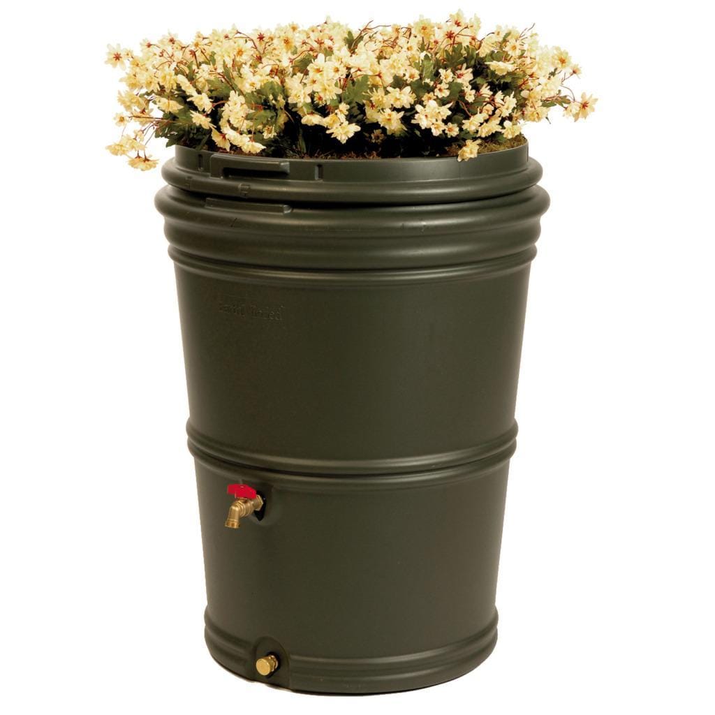 EarthMinded RS S003BS Dark Moss 60 gallon Rain Station Barrel 