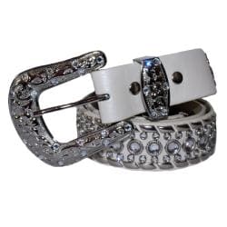 Womens Rhinestone Leather Belt