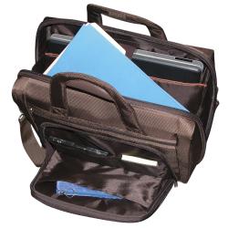 Buxton Mens Brown Nylon 15.6 inch Laptop Briefcase
