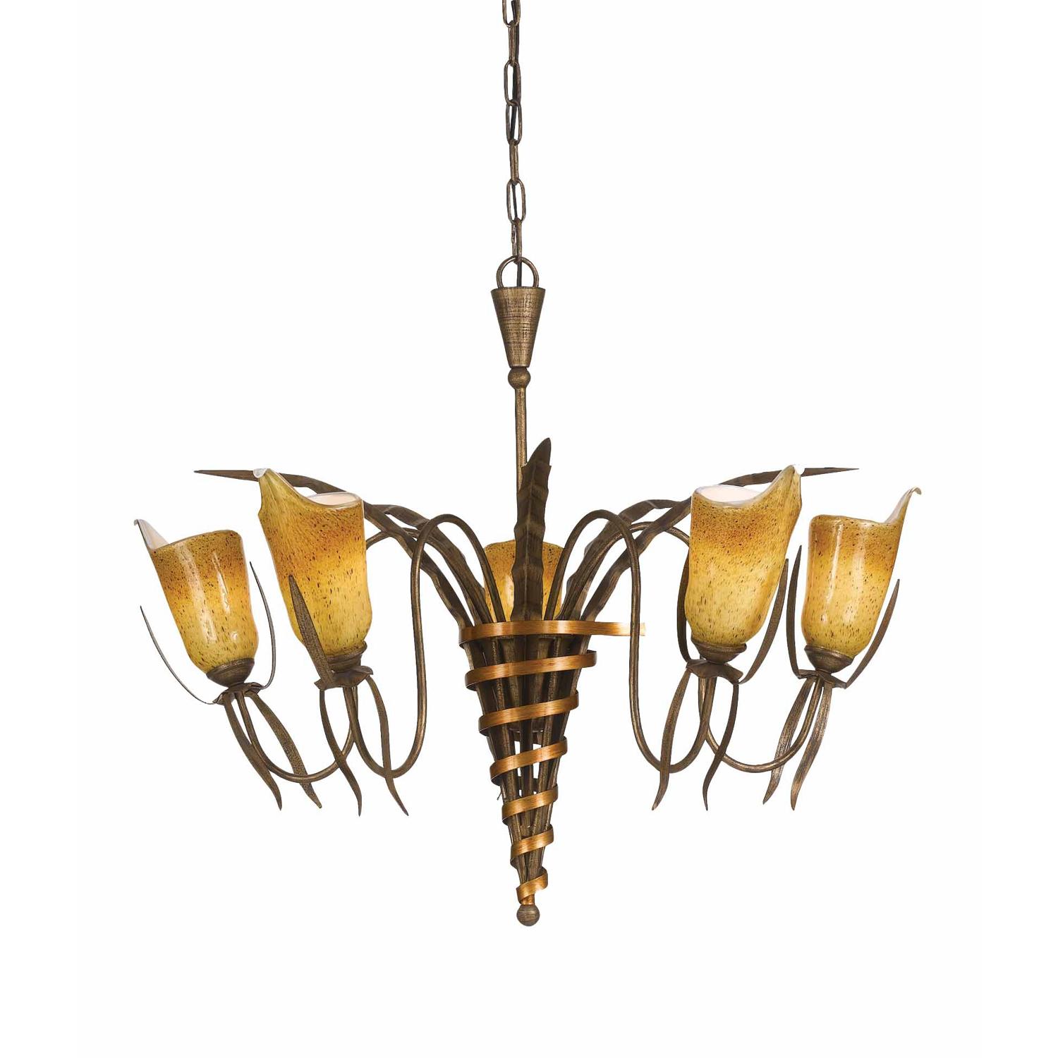 Fleur De Chocolat 5 light Chocolate Bronze Chandelier