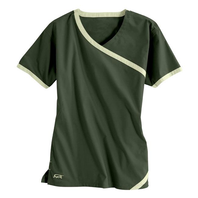 IguanaMed Womens Cross Over Tree Line Green Top  