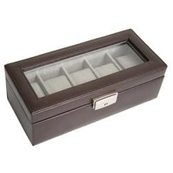 Genuine Leather 5 slot Watchbox