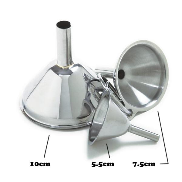 Stainless Steel 10 cm Spout Spice Funnels (Set of 4) Kitchen Gadgets